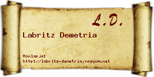 Labritz Demetria névjegykártya